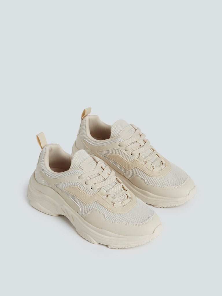 LUNA BLU Beige Chunky Sneakers